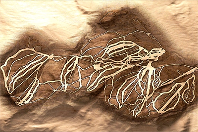 Mahoosuc Range sculptural relief in basswood and walnut